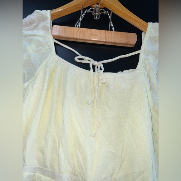LC Lauren Conrad Boho Smocked Crochet Mini Dress‎ Light Highlighter Yellow Sz 2X - Picture 10 of 10